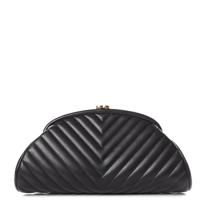 Chanel Lambskin Chevron Quilted Timeless Clutch Black 1 of 10