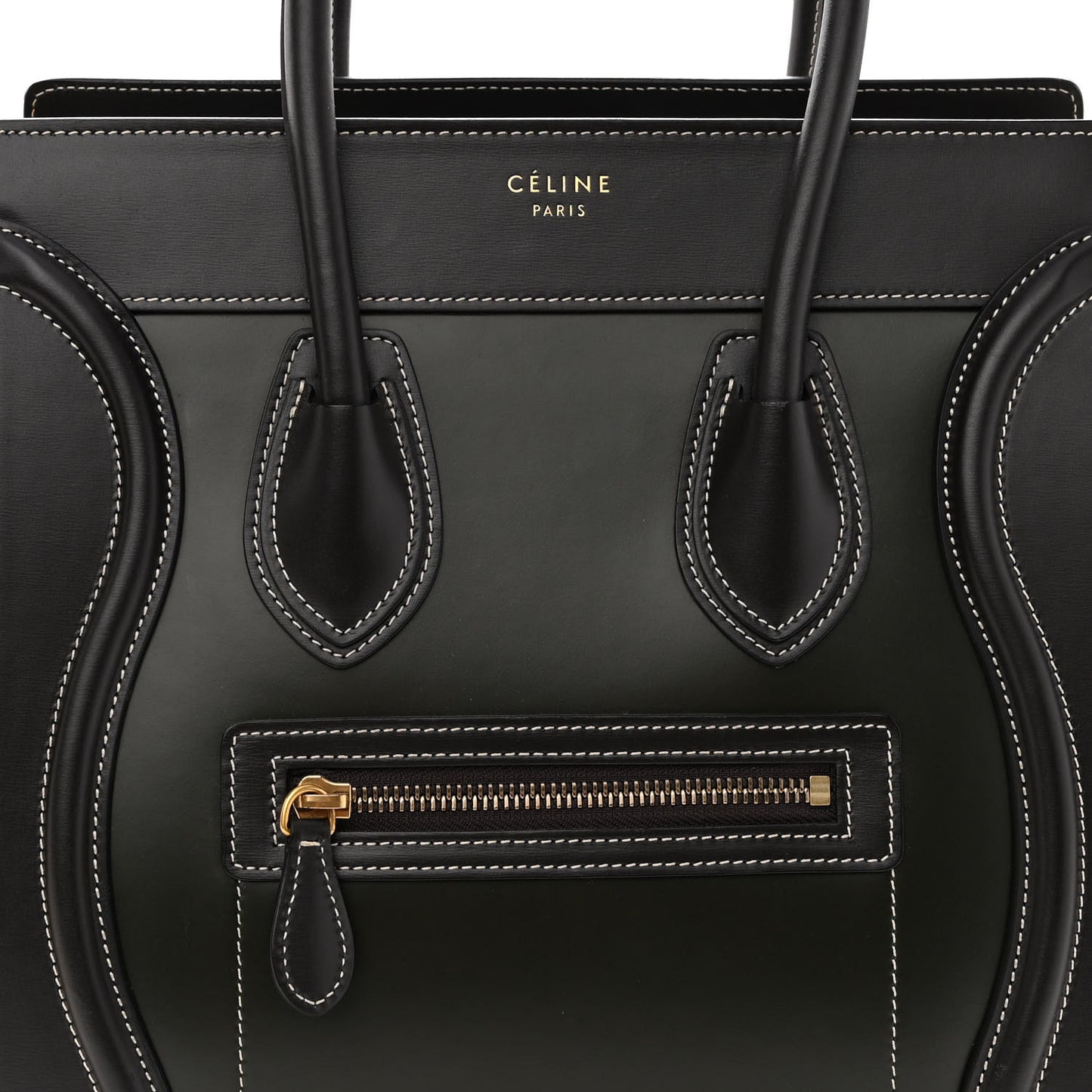 Smooth Calfskin Tri-Color Micro Luggage Light Emerald