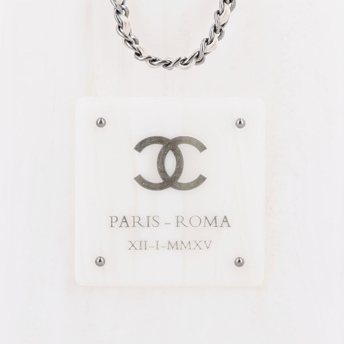 Marbled Plexiglass Buonasera Perfume Bottle Clutch White