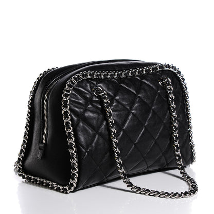 Chanel Washed Lambskin Chain Around Bowler Black 3 of 8