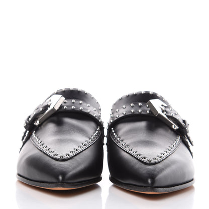 Givenchy Calfskin Studded Elegant Loafer Mule 37.5 Black 2 of 10