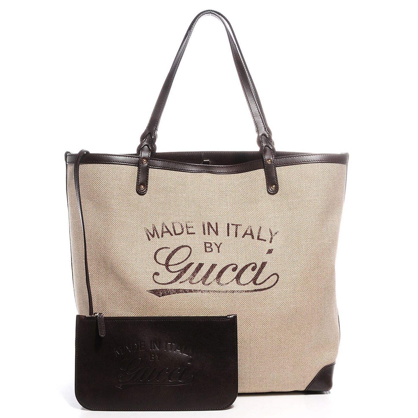 Linen Large Craft Logo Tote Dark Brown