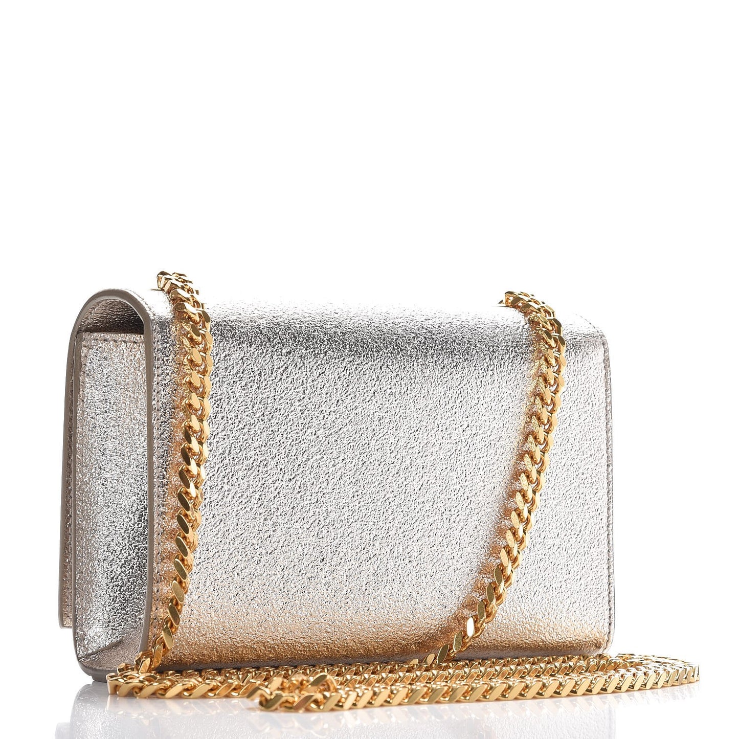 Metallic Calfskin Small Classic Monogram Kate Satchel Pale Gold