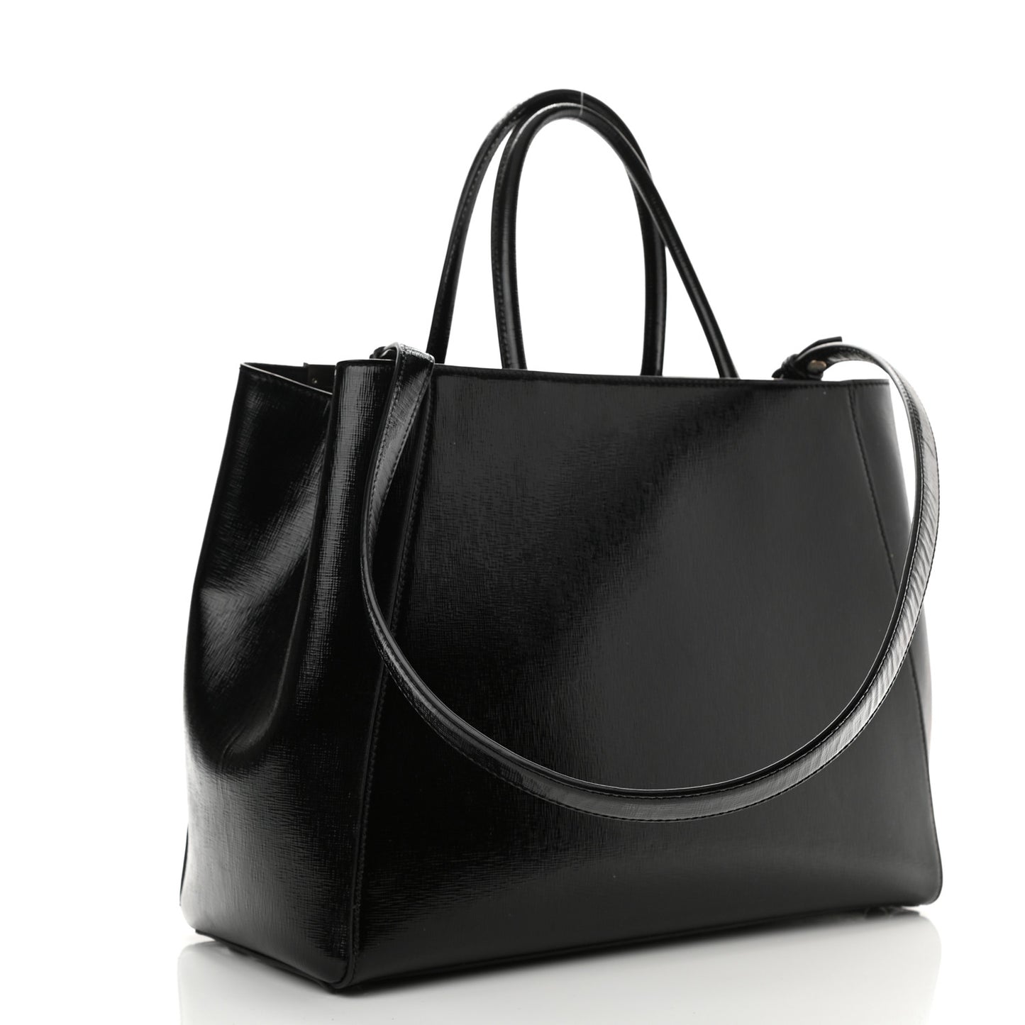 Patent Vitello Elite Regular 2Jours Tote Black
