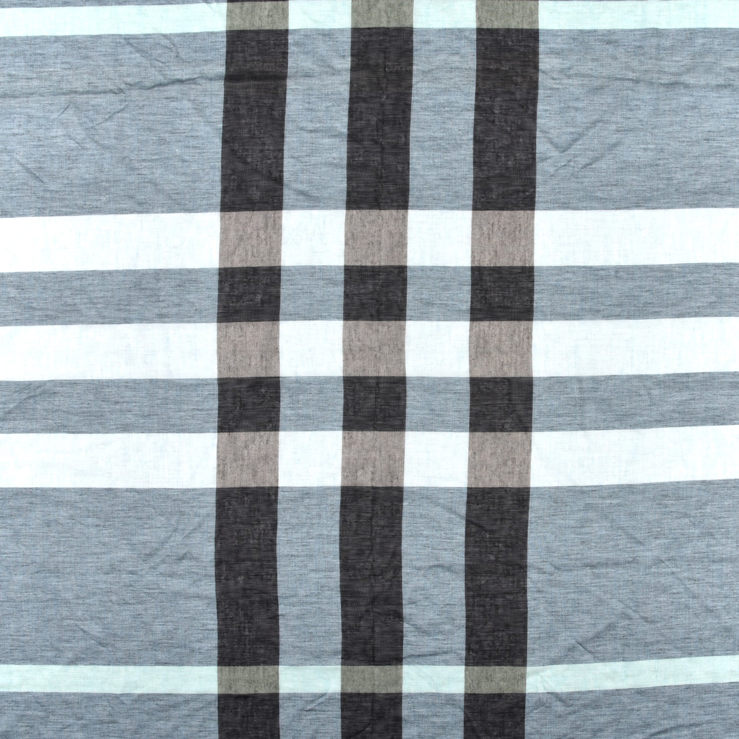Burberry Linen Giant Exploded Check Lightweight Scarf Pale Blue 2 of 4