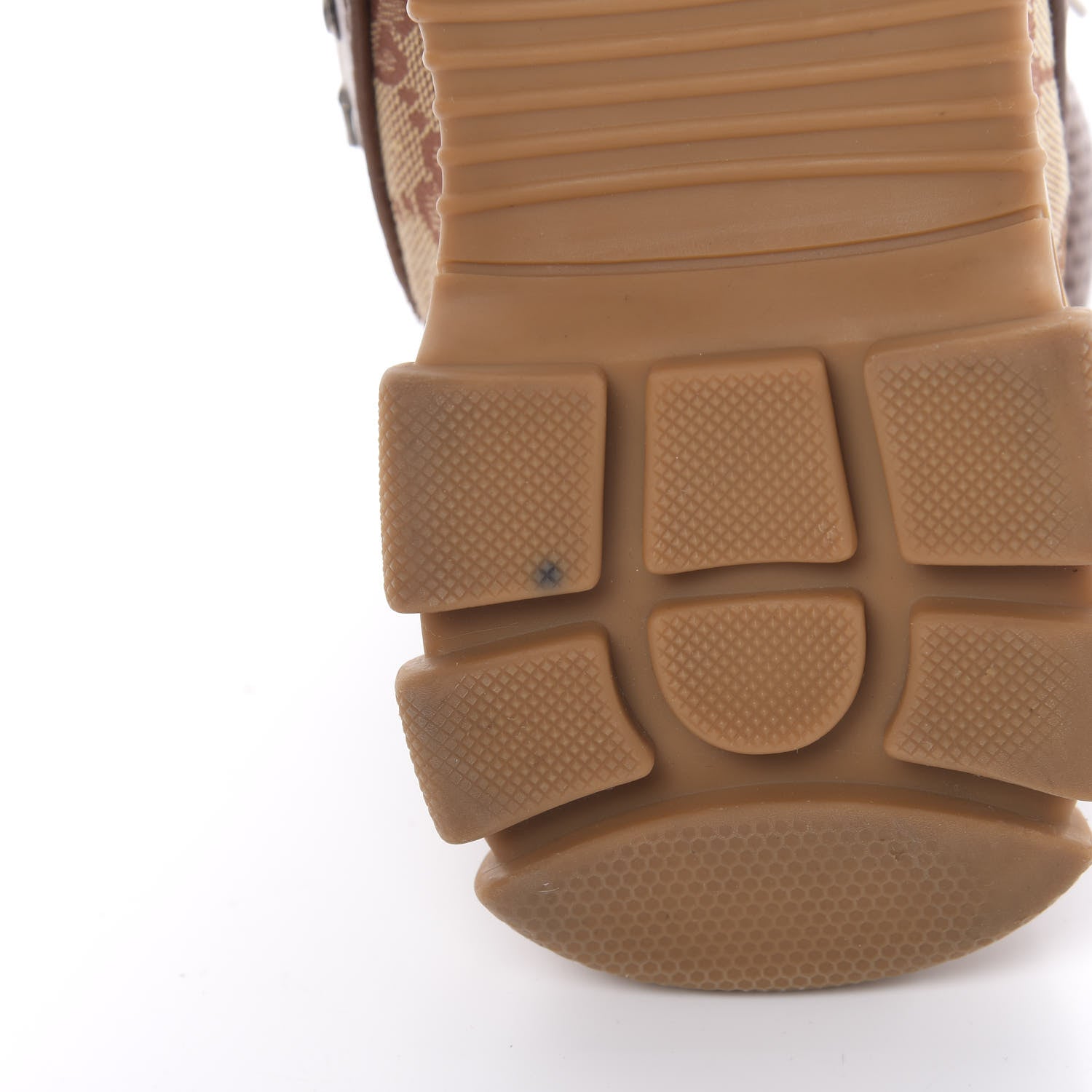 Gucci X SEGA Suede Calfskin GG Monogram Womens Flashtrek High-Top Sneakers 35 New Cuir Beige Ruggine 8 of 12