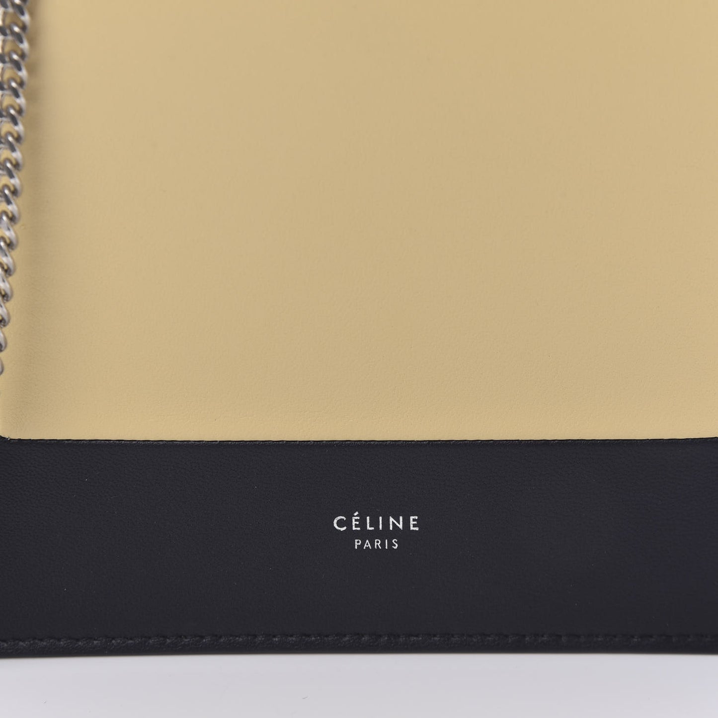 Smooth Lambskin Frame Evening Chain Clutch Beige Black