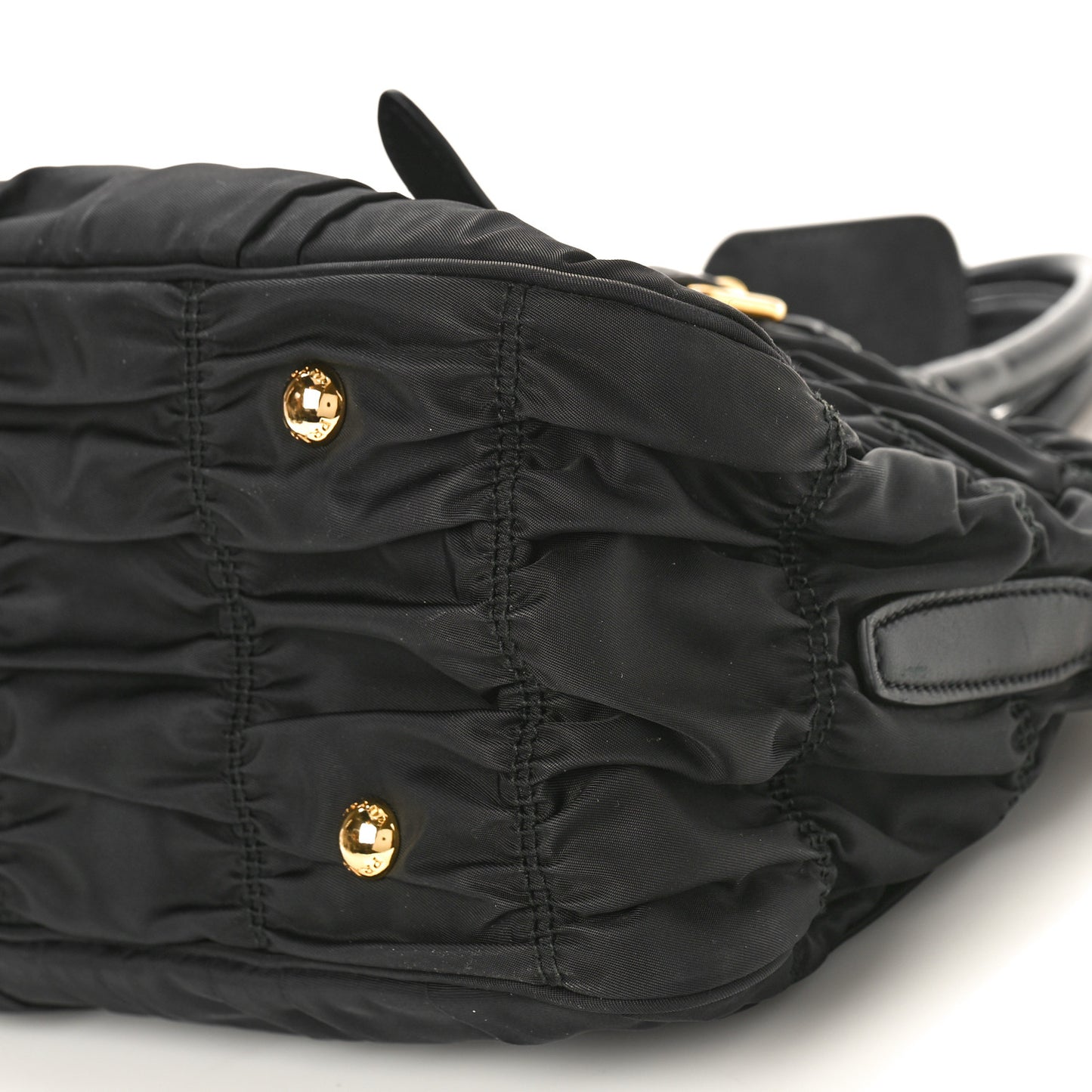 Tessuto Nylon Gaufre Shopping Satchel Black