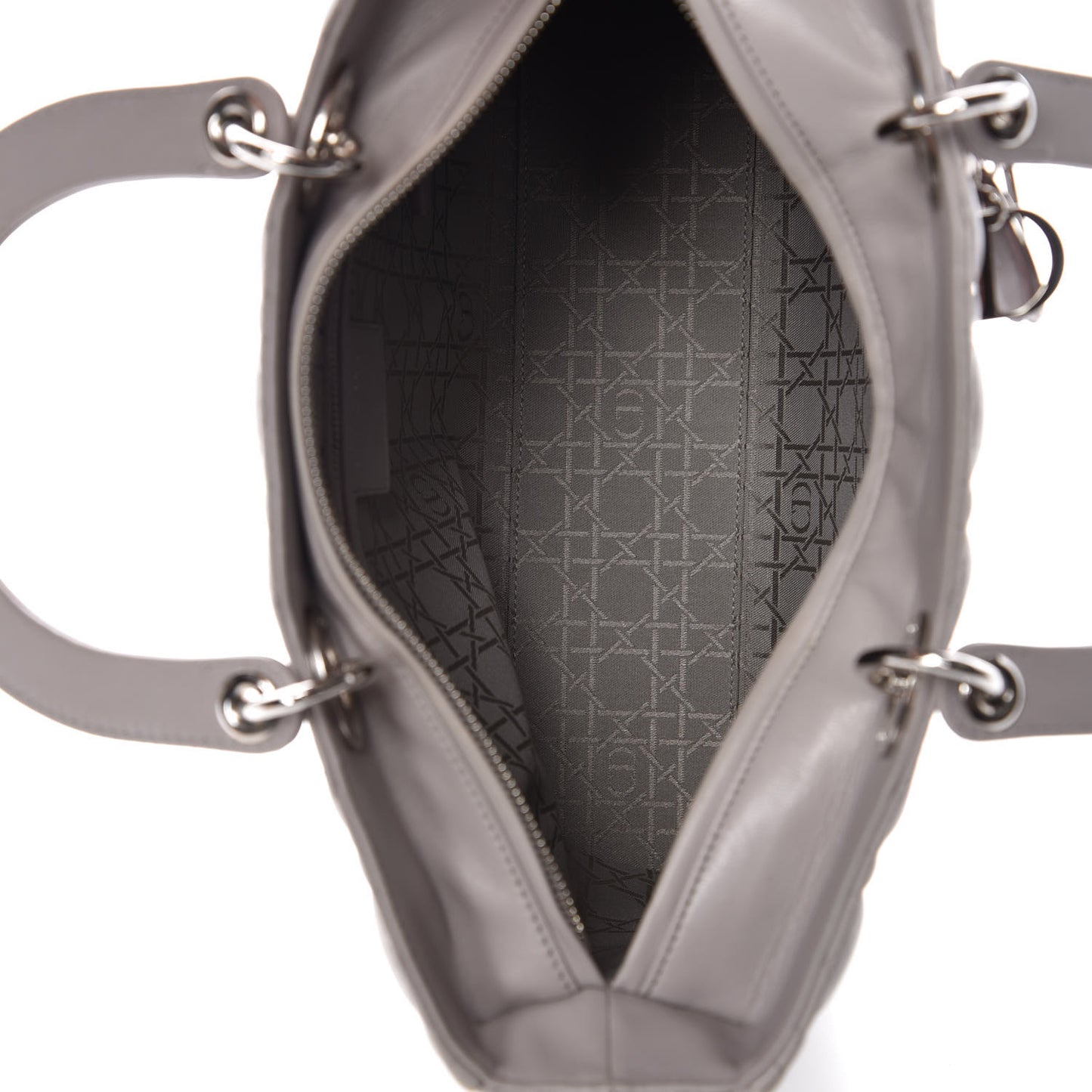 Lambskin Cannage Large Lady Dior Light Grey
