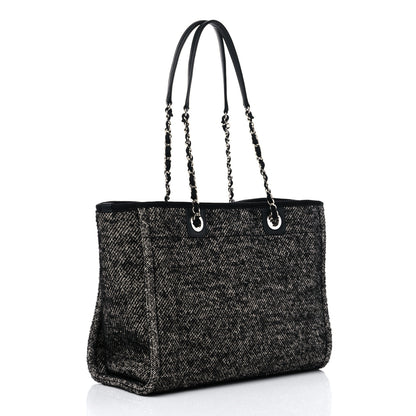Chanel Mixed Fibers Calfskin Small Deauville Tote Black 2 of 8