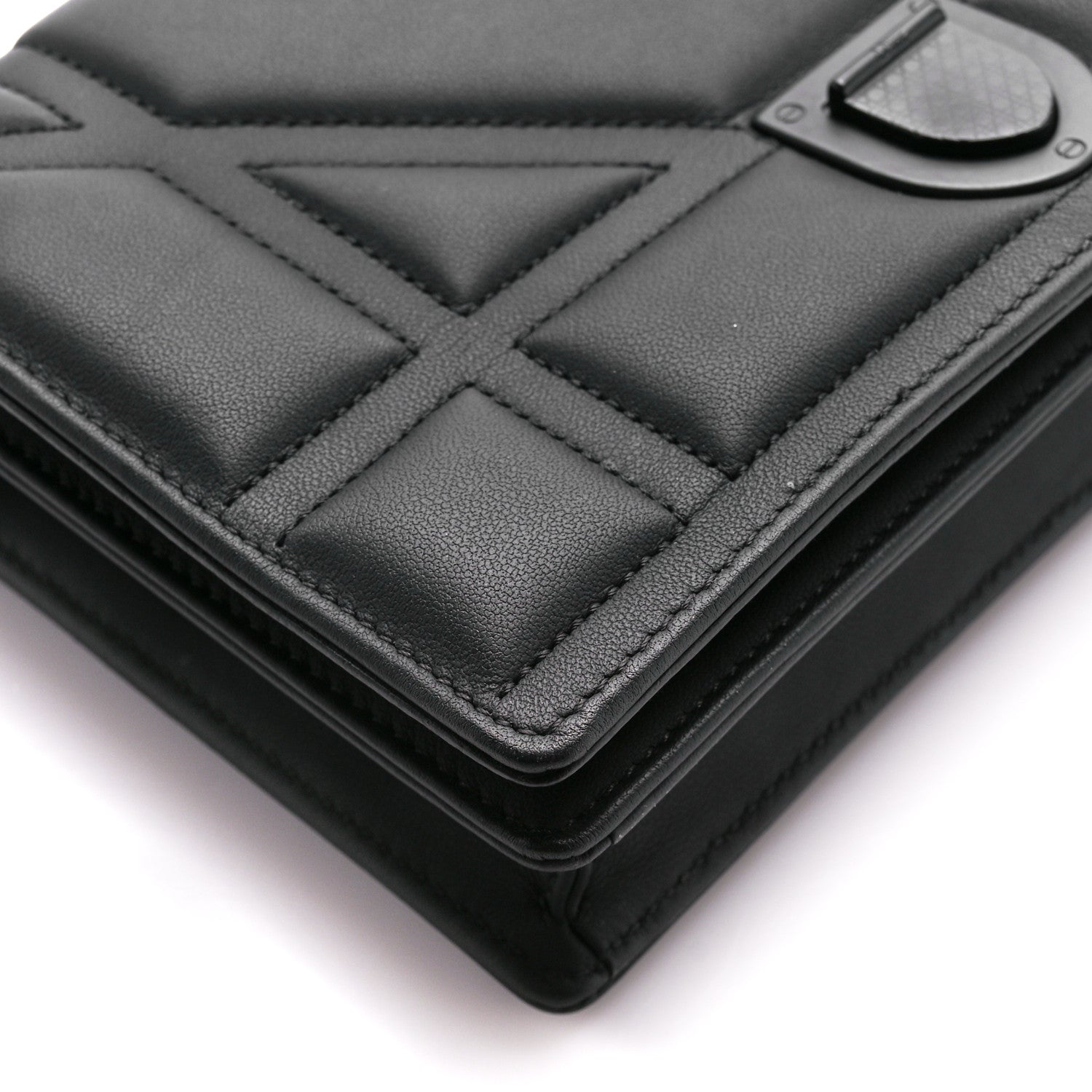 Christian Dior Ultra Matte Calfskin Diorama Wallet on Chain Pouch Black 11 of 12