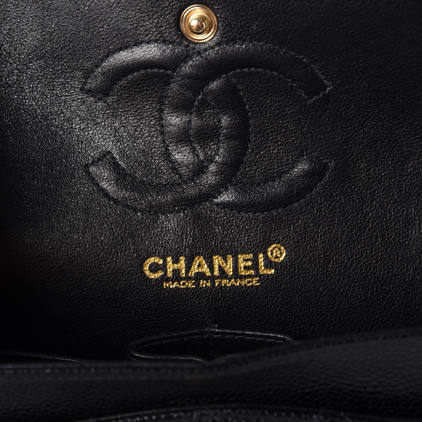 Caviar Quilted Small Double Flap Black