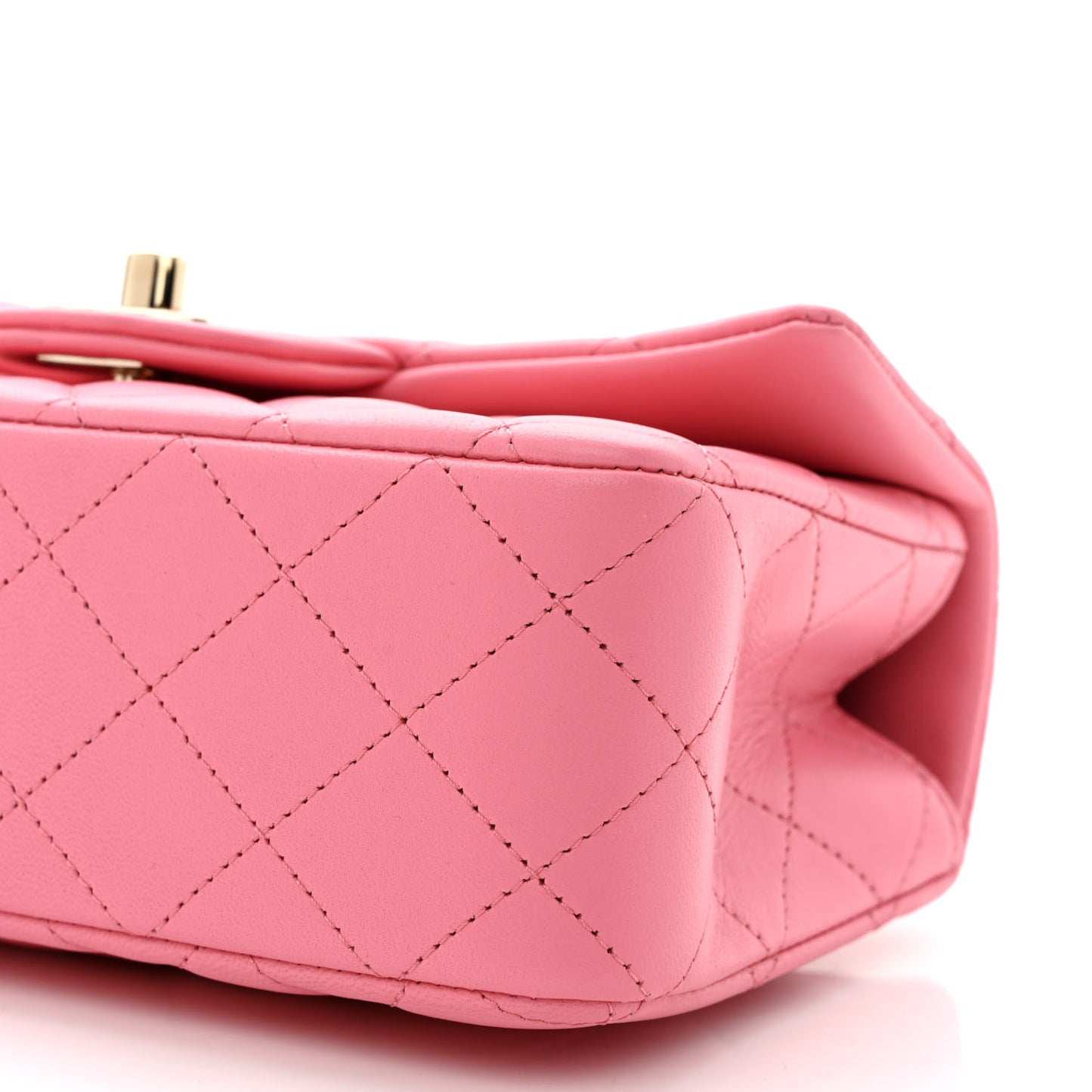Caviar Quilted Mini Top Handle Rectangular Flap Pink