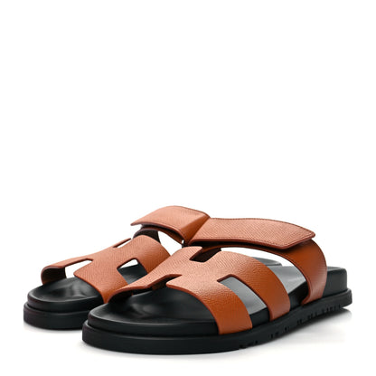 Hermes Epsom Womens Chypre Sandals 38 Natural 2 of 9
