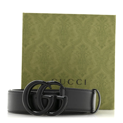 Gucci Azalea Calfskin Enamel Monochrome Double G 40mm Belt 90 36 Black 7 of 7