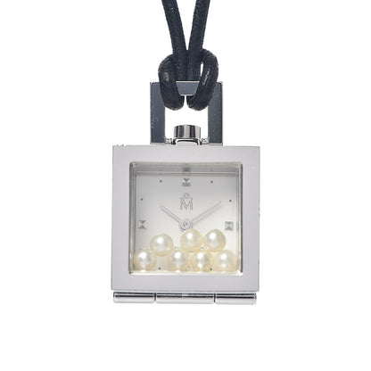 Mikimoto Stainless Steel Floating Pearl Watch Pendant Necklace 4 of 8