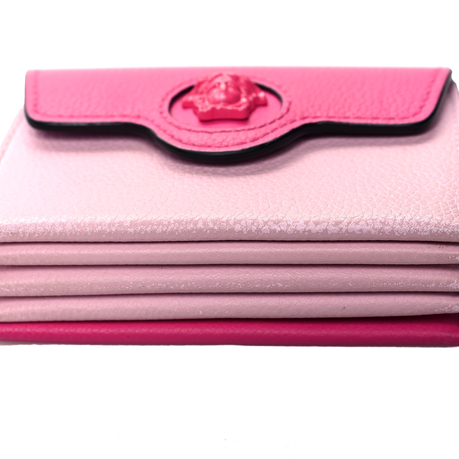 Versace Grained Calfskin Medusa Card Holder Fuchsia Light Pink 11 of 12