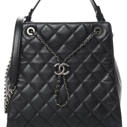 Chanel Caviar Quilted Medium CC Bucket Bag Black 9 of 13
