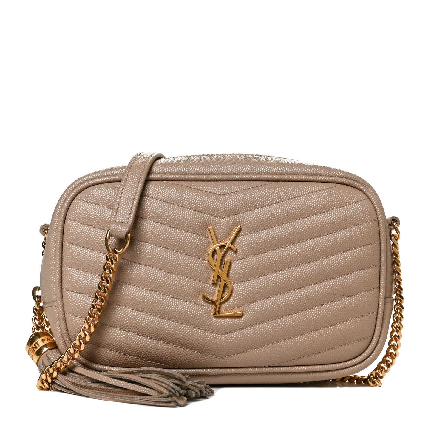 Grain De Poudre Matelasse Monogram Mini Lou Camera Bag Dark Beige