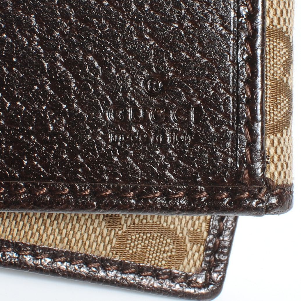 Gucci Monogram Metal Bar Continental Flap Wallet Beige Ebony Dark Brown 6 of 8