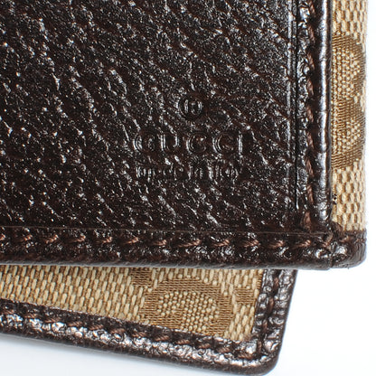 Gucci Monogram Metal Bar Continental Flap Wallet Beige Ebony Dark Brown 6 of 8