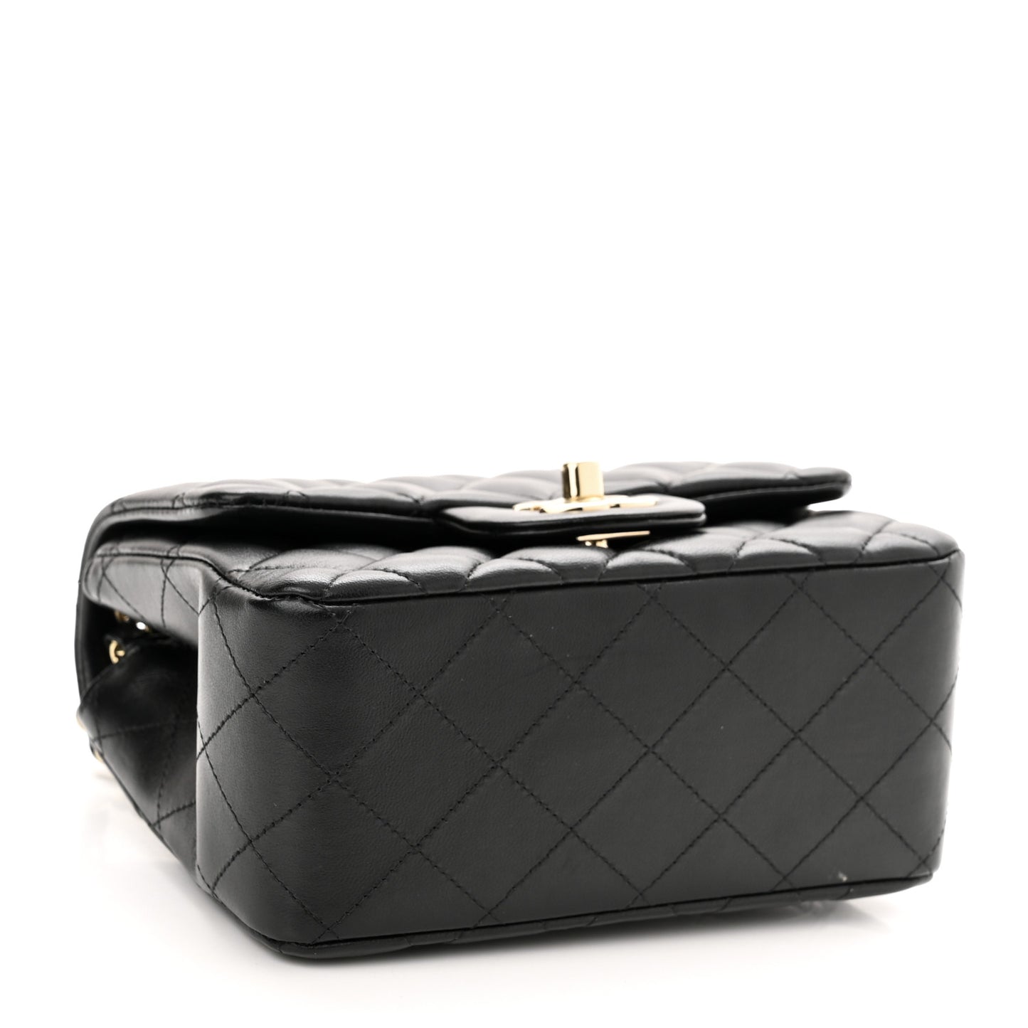 Lambskin Quilted Mini Square Flap Black