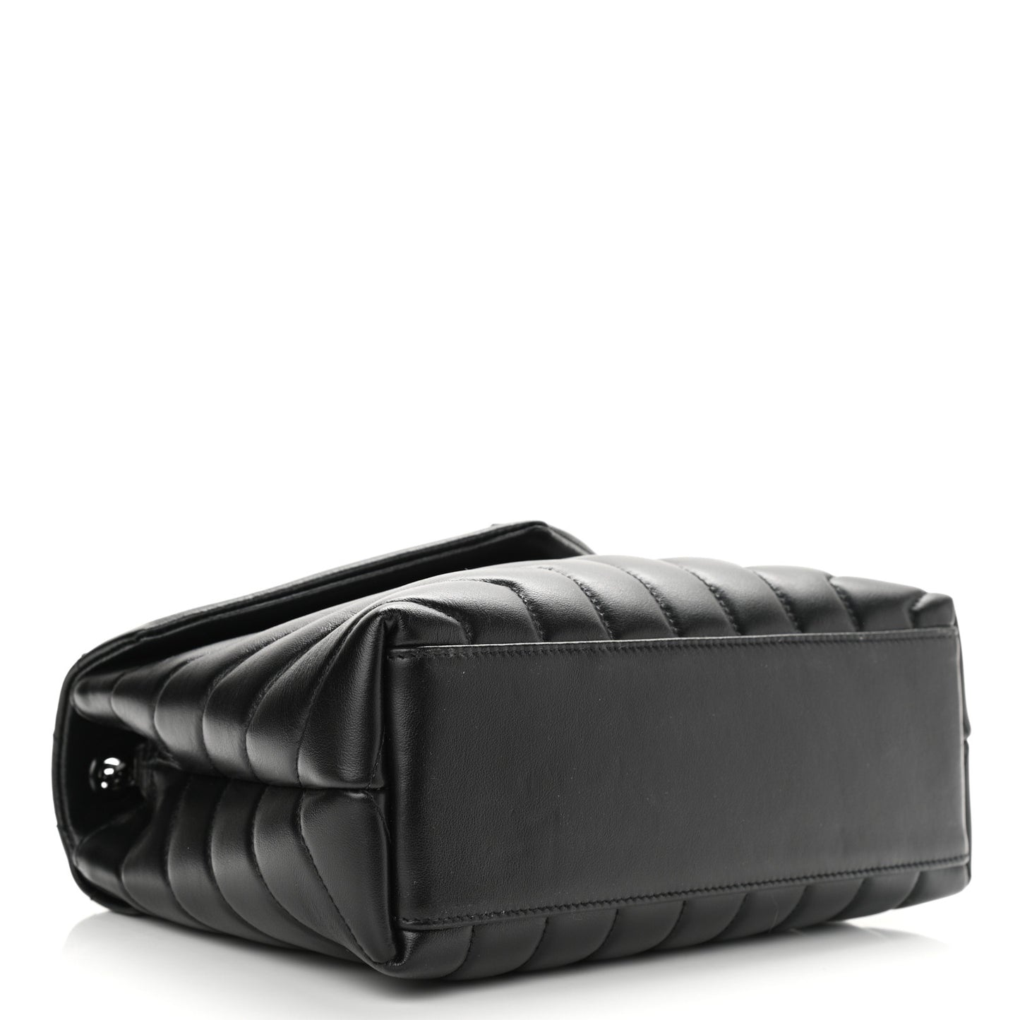 Calfskin Y Quilted Monogram Small Loulou Chain Satchel Black