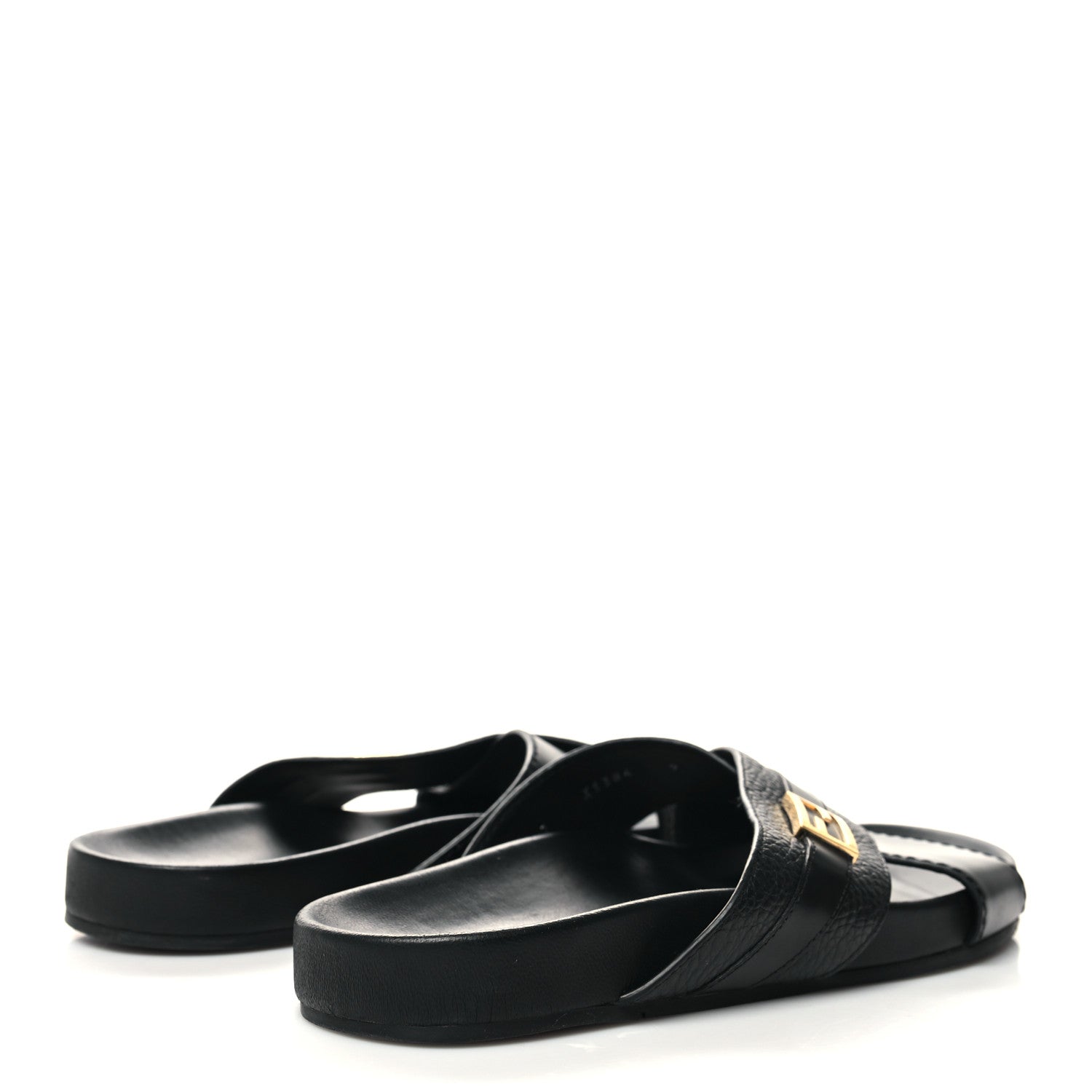 Fendi Calfskin FF Mens Slide Sandals 9 Black 4 of 8