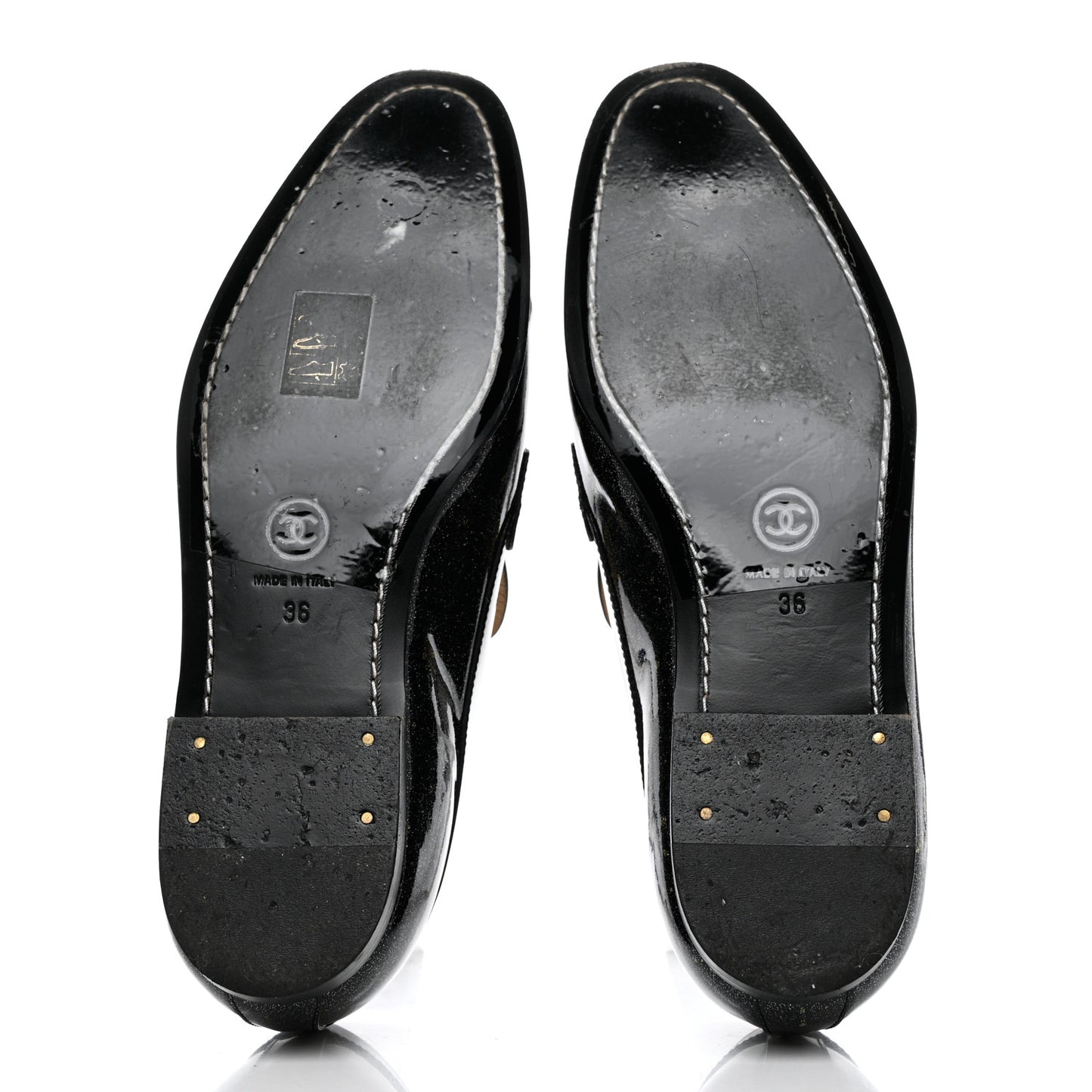 Patent CC Glitter Mocassin Loafers 36 Black