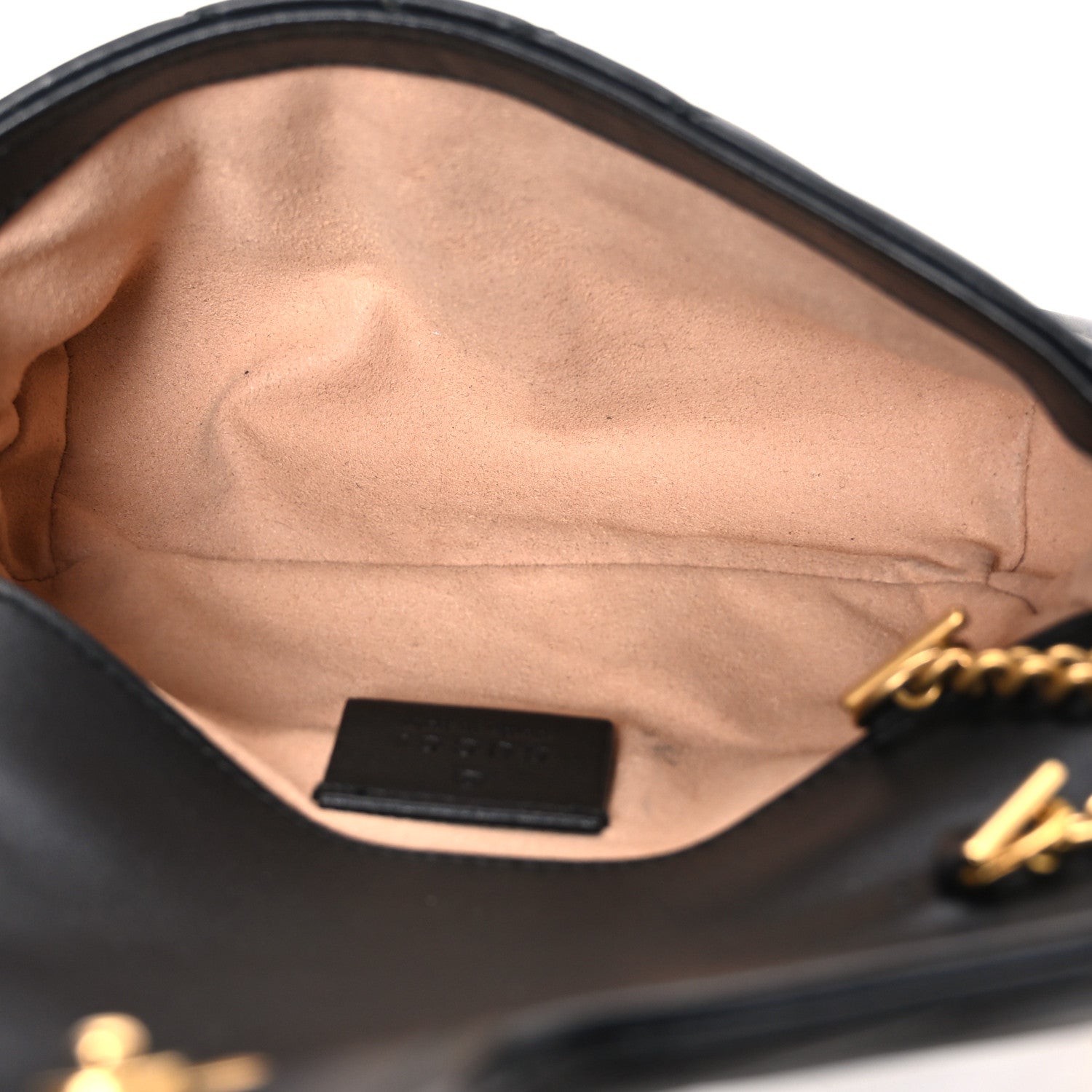 Gucci Calfskin Matelasse Super Mini GG Marmont Shoulder Bag Black 4 of 9