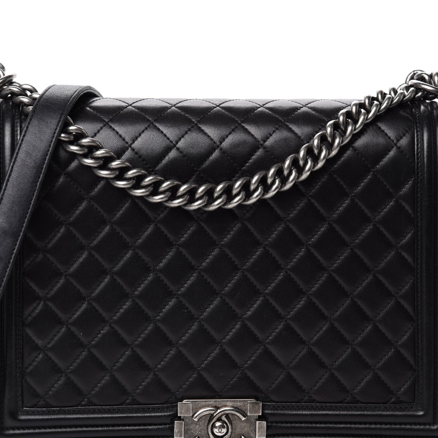 Chanel Lambskin Quilted Large Boy Flap Black 14 of 14