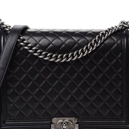 Chanel Lambskin Quilted Large Boy Flap Black 14 of 14