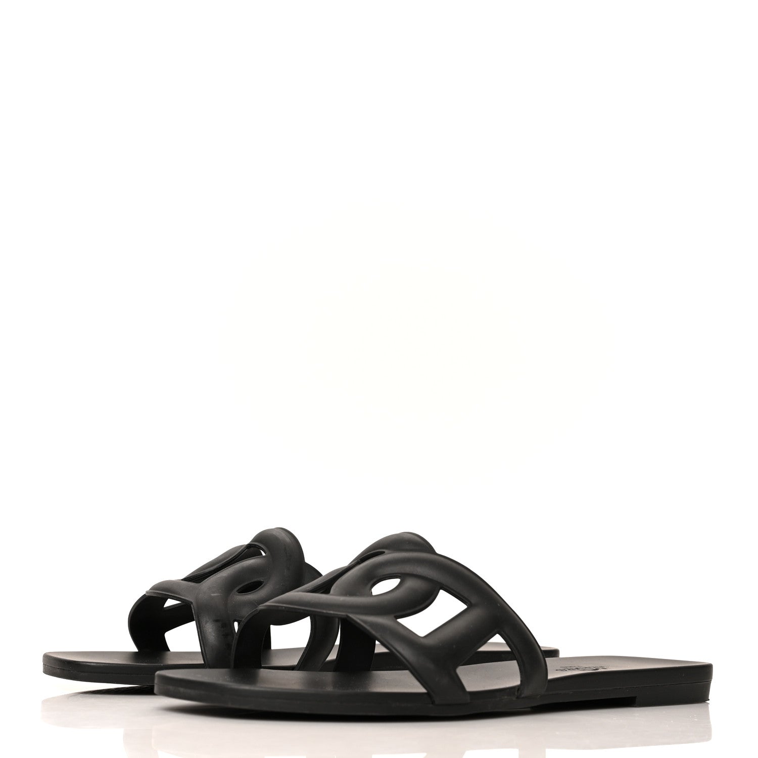Hermes Rubber Aloha Sandals 37 Black 3 of 8