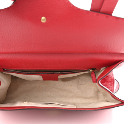Gucci Calfskin Small GG Marmont Top Handle Bag Vulcanic Red 5 of 10