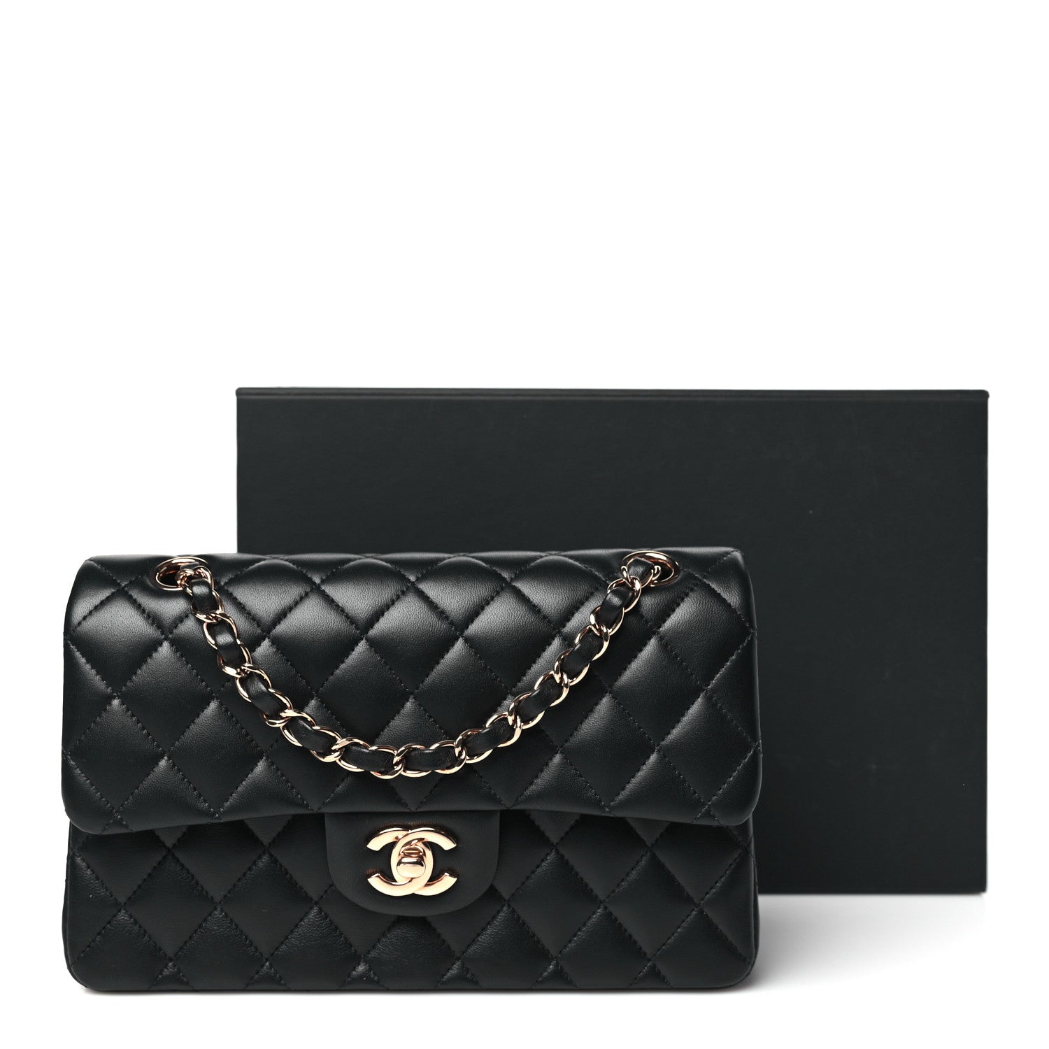 Chanel Lambskin Quilted Small Double Flap Black 10 of 10