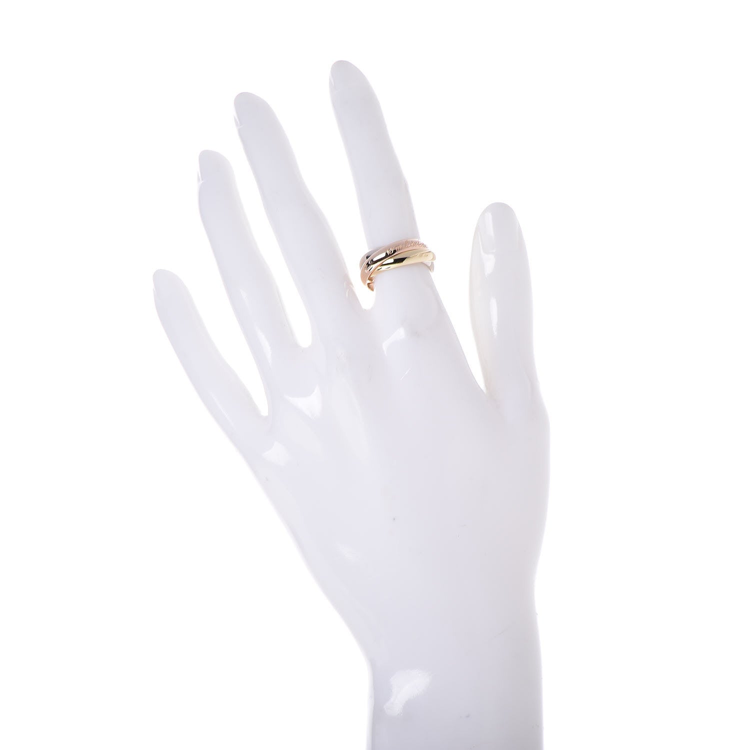 Cartier 18K Pink Yellow White Gold Classic Les Must De Trinity Ring 50 5.25 2 of 4
