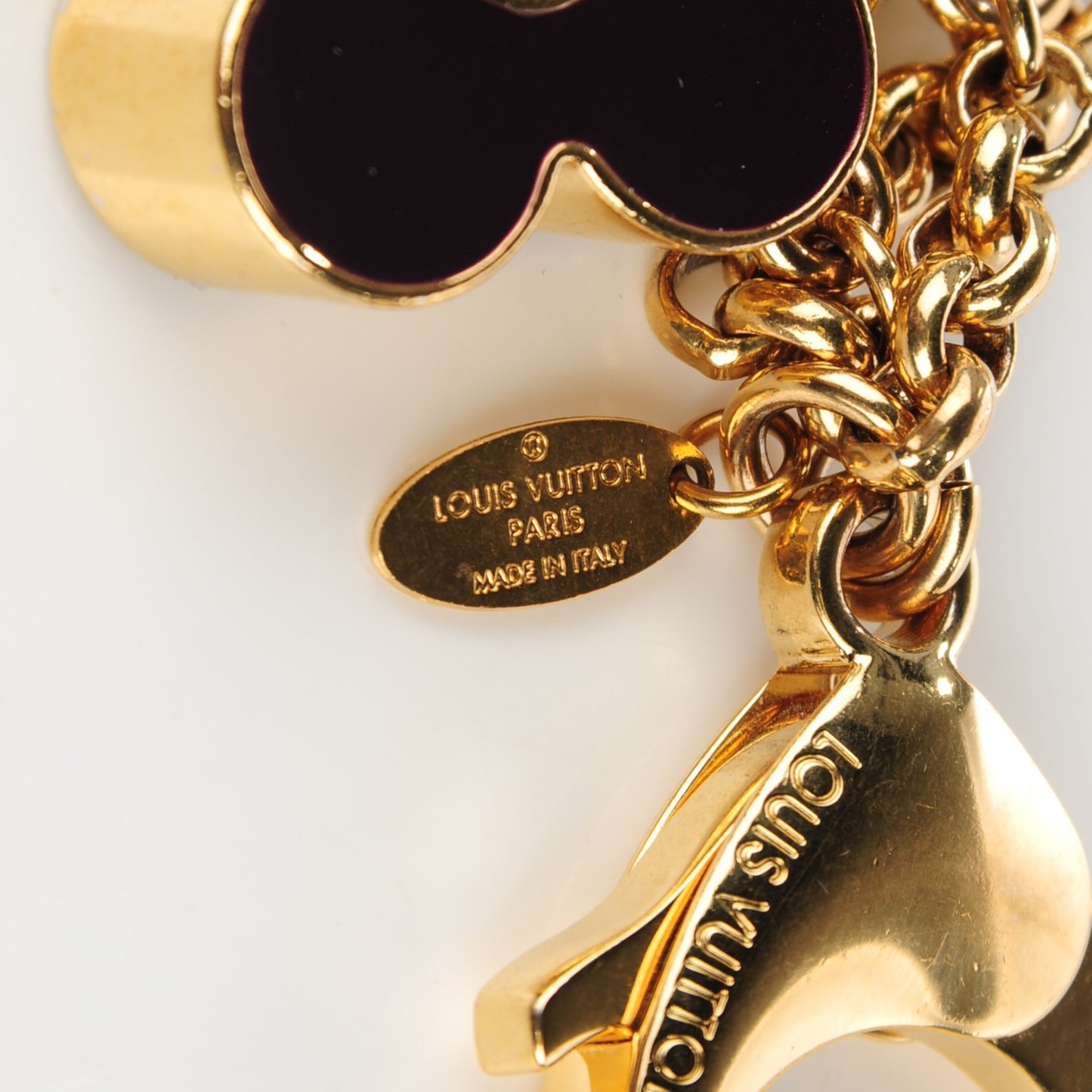 Fleur De Monogram Bag Charm Dore