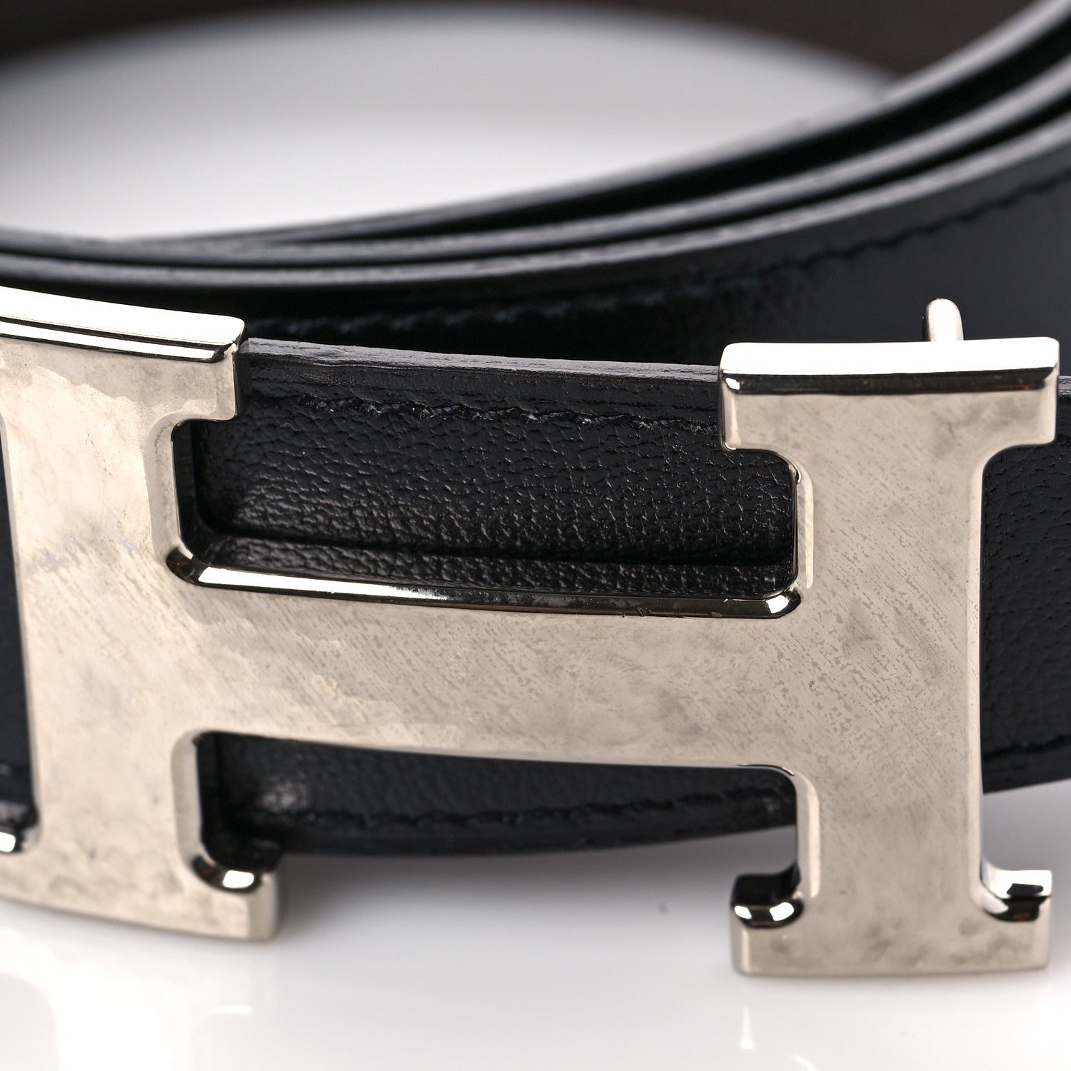 Hermes Box Togo 32mm H Belt 95 Black Chocolate 5 of 5