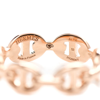 Hermes 18K Rose Gold PM Chaine D'Ancre Enchainee Ring 53 6.5 4 of 5
