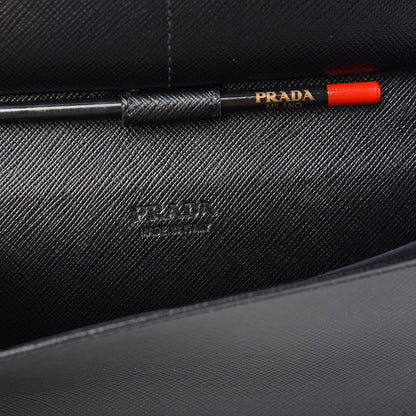 Prada Saffiano Large Zip Around Travel Wallet Black 6 of 7