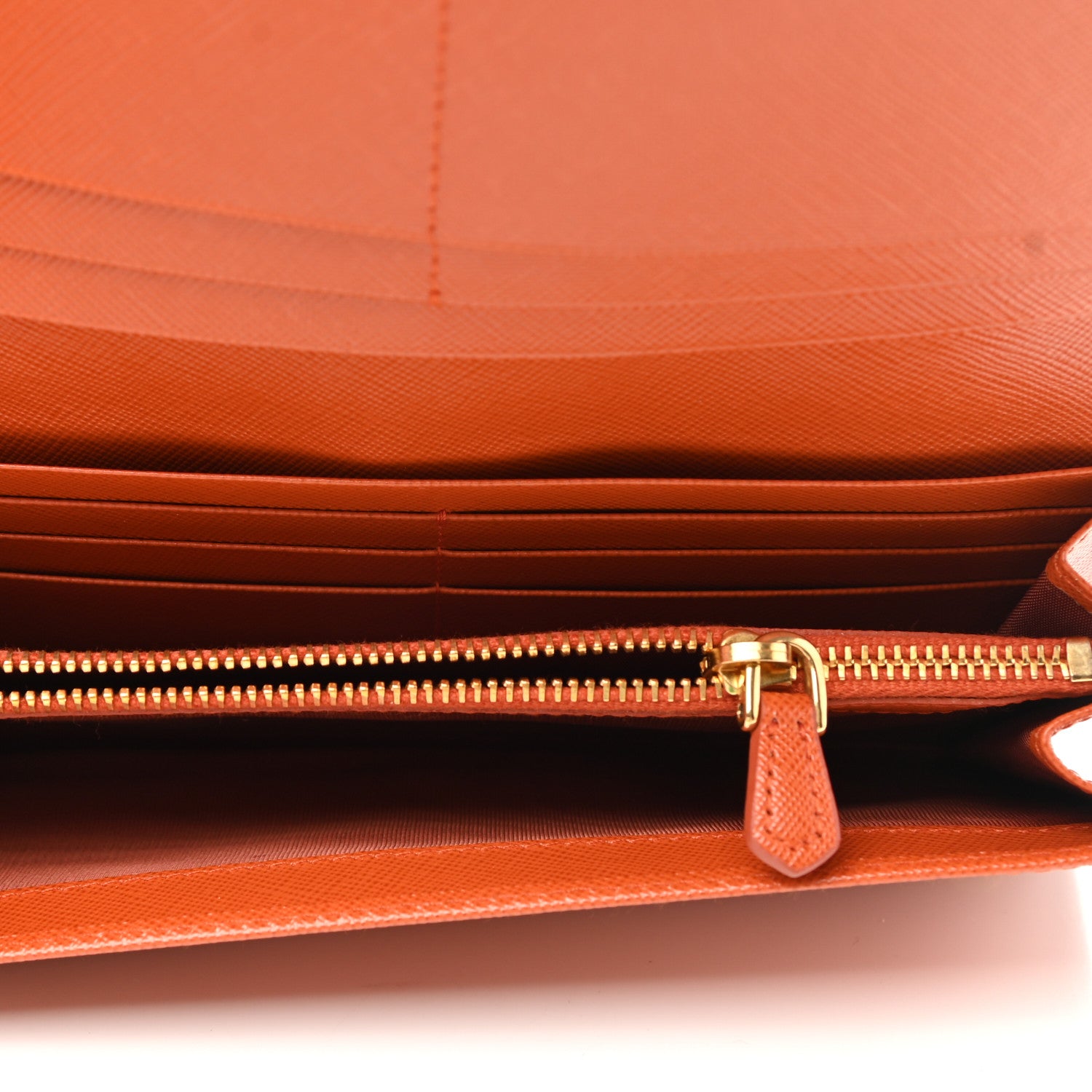 Prada Saffiano Metal Continental Flap Wallet Papaya 5 of 7