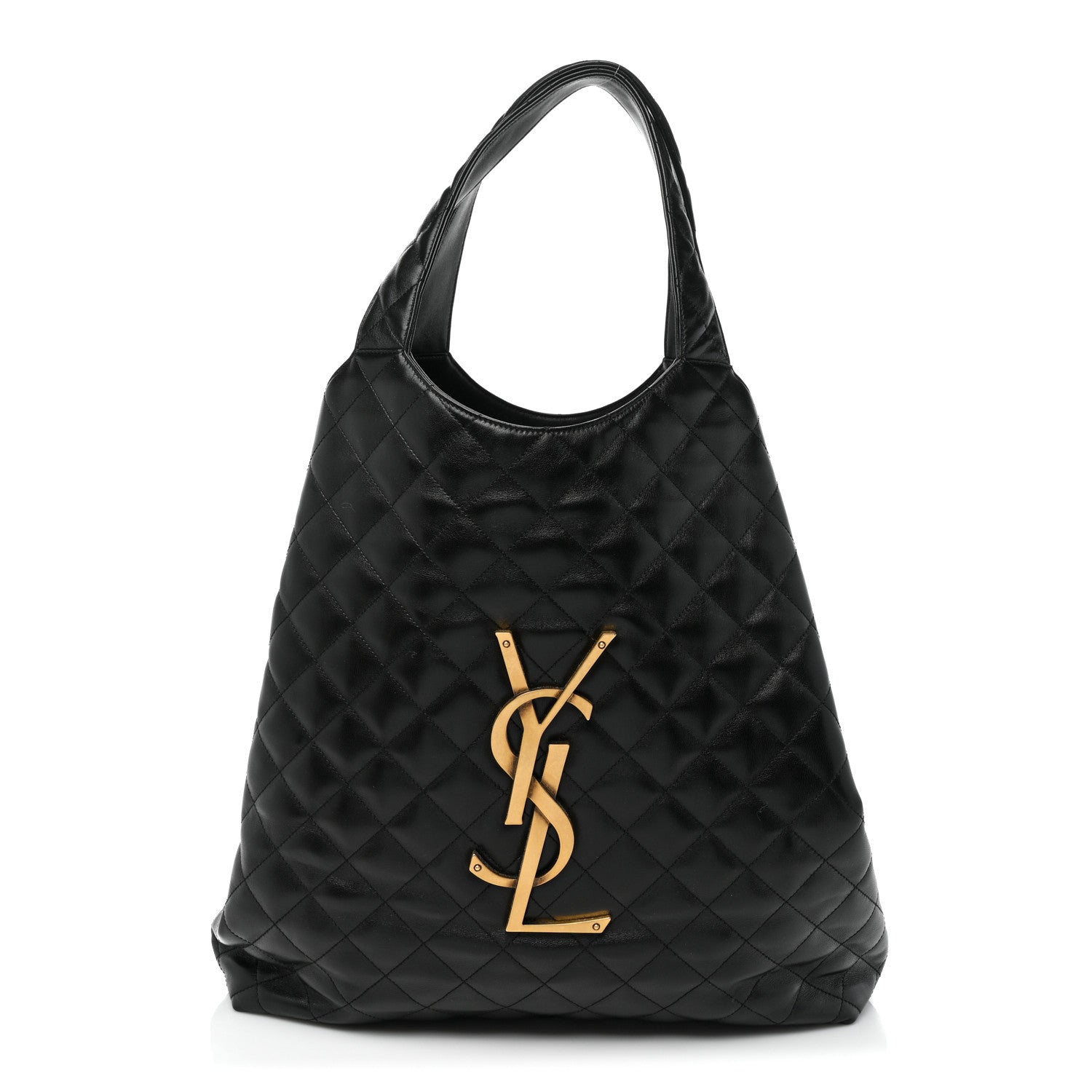 Saint Laurent Lambskin Quilted Maxi Icare Shopping Tote Black 4 of 14