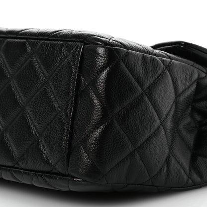 Chanel Grained Calfskin Quilted XXL Travel Flap Bag Black 12 of 12