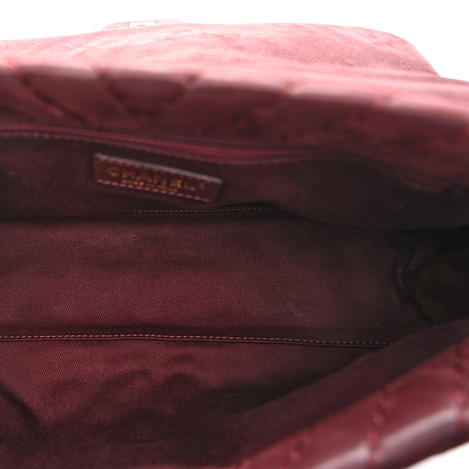 Chanel Iridescent Calfskin Surpique Chevron Flap Burgundy 5 of 13