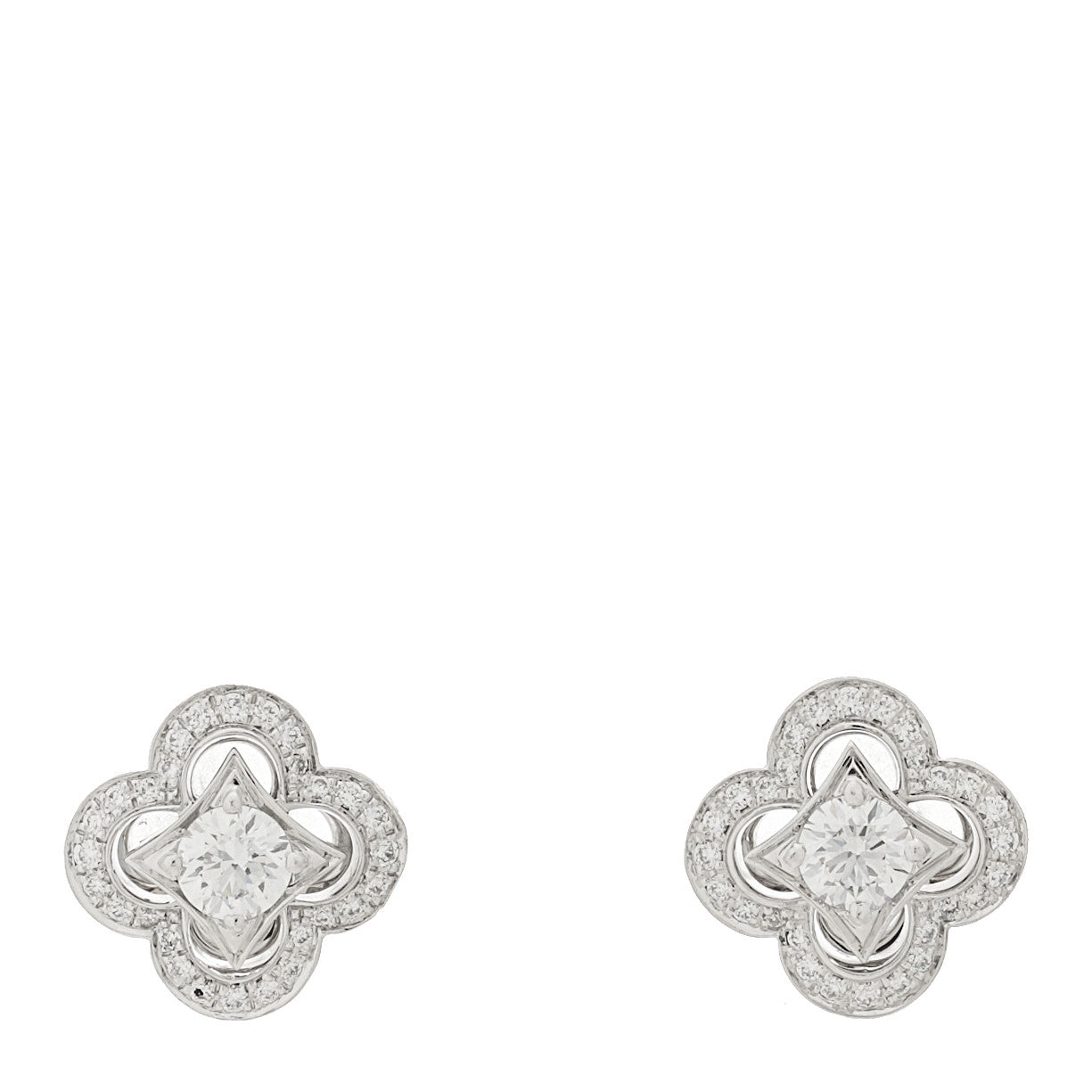 Louis Vuitton 18K White Gold Diamond Les Ardentes Stud Earrings 1 of 4