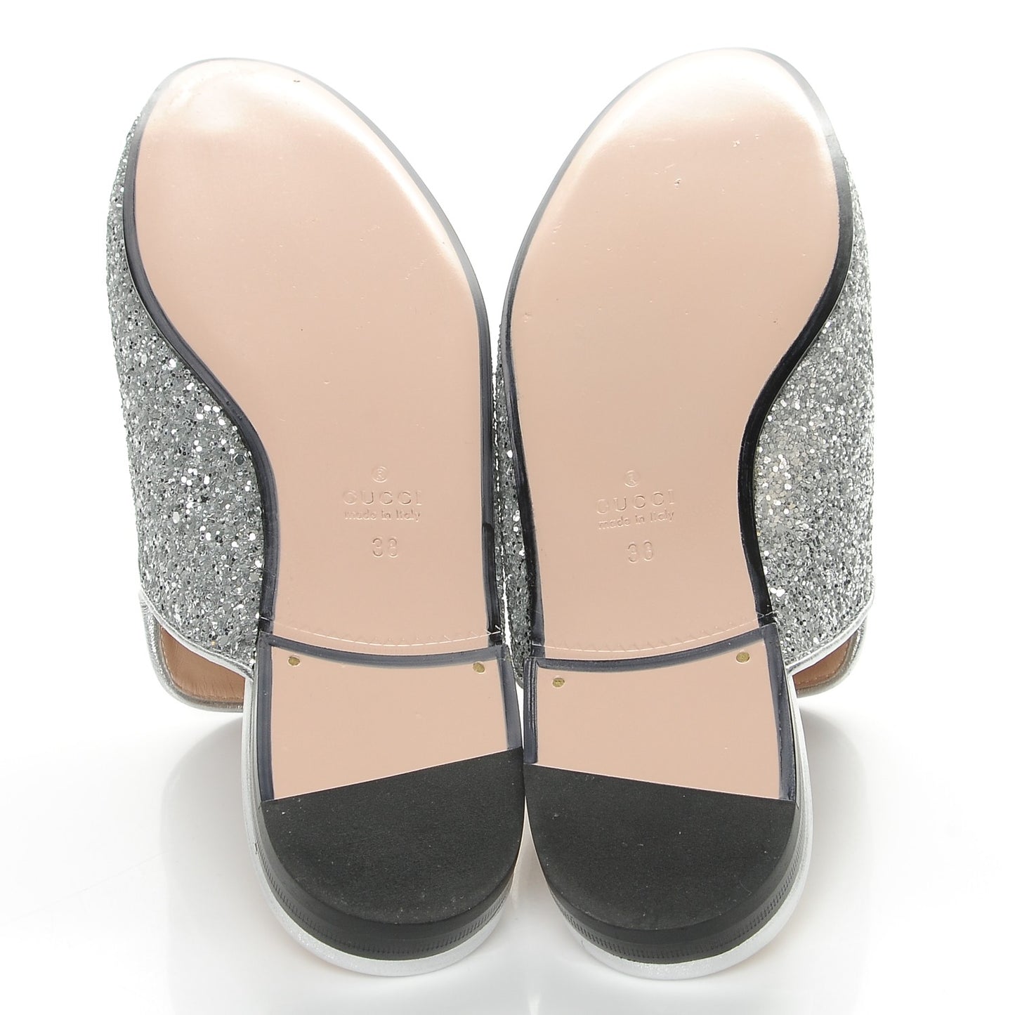 Glitter Princetown Slippers 38 Silver
