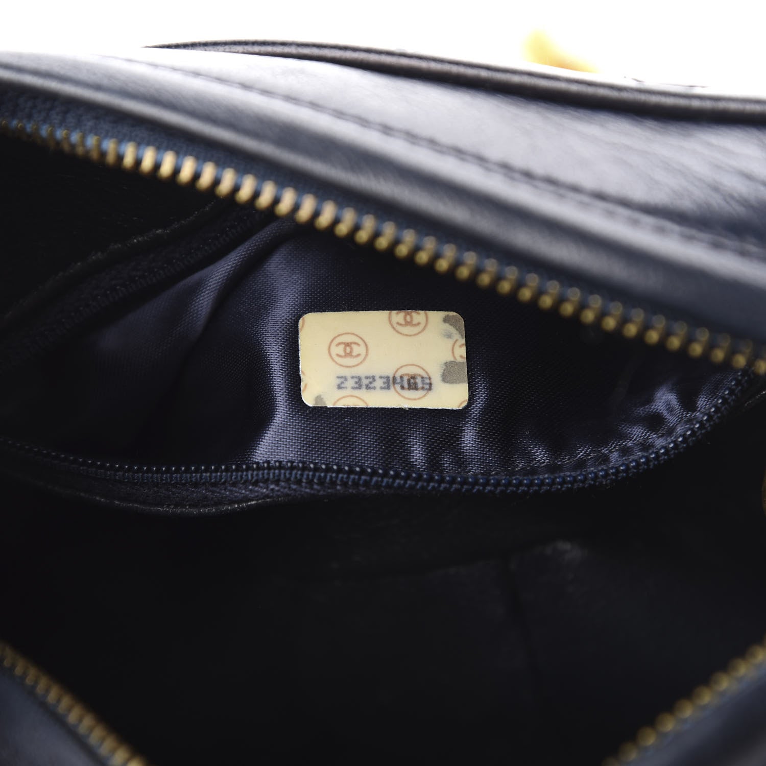 Chanel Lambskin Woven Quilted CC Camera Case Navy 8 of 12