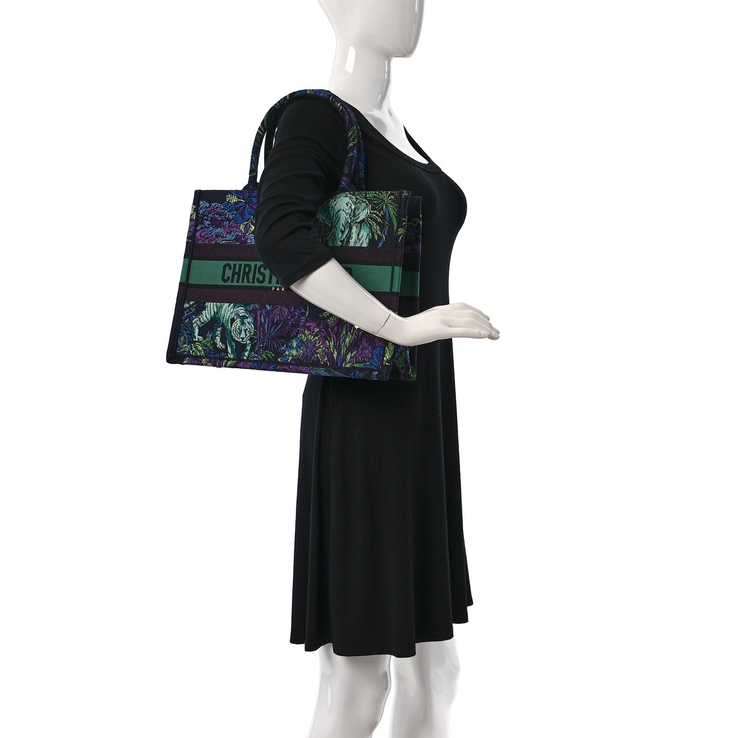 Canvas Embroidered Medium Toile De Jouy Voyage Book Tote Blue Multicolor