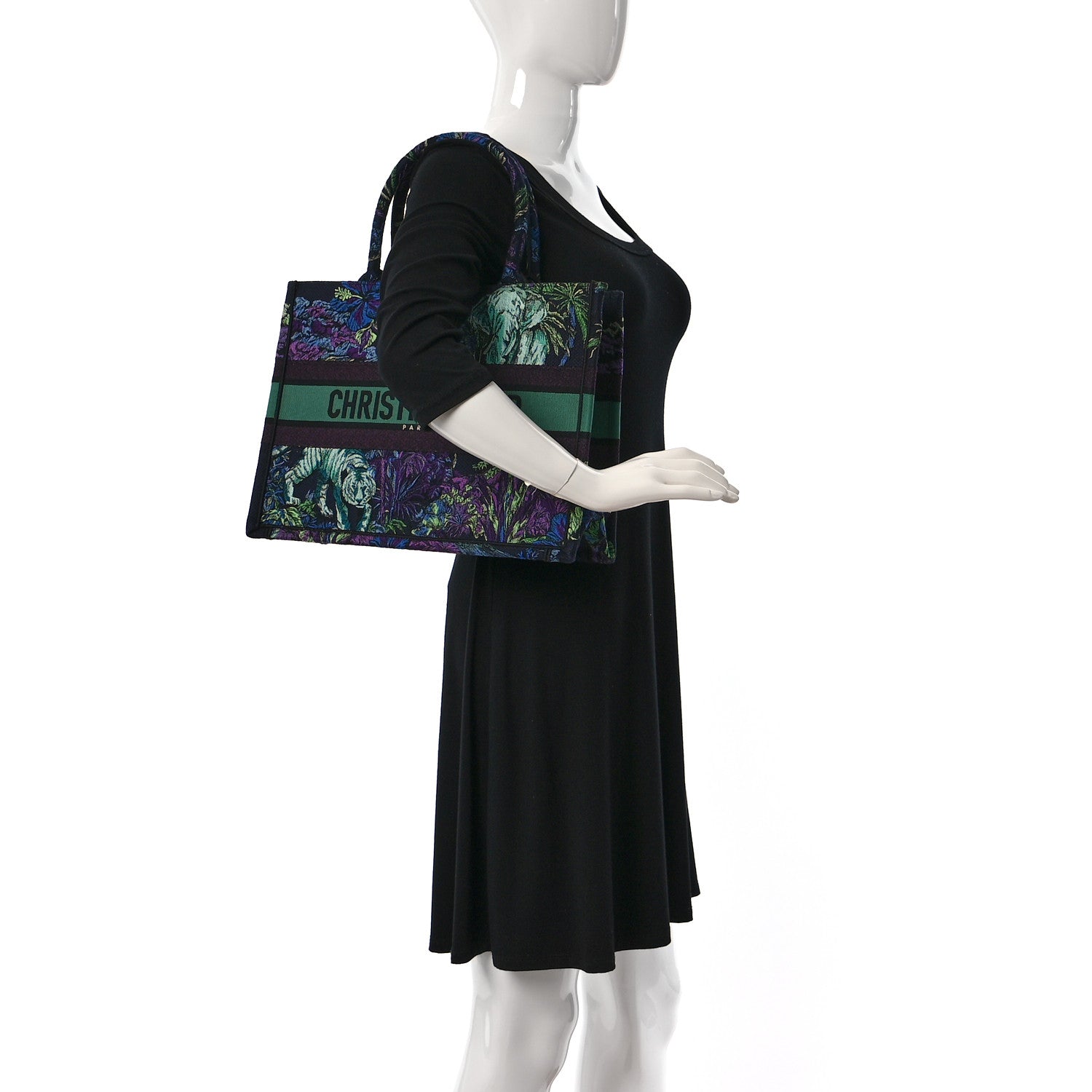 Christian Dior Canvas Embroidered Medium Toile De Jouy Voyage Book Tote Blue Multicolor 2 of 9