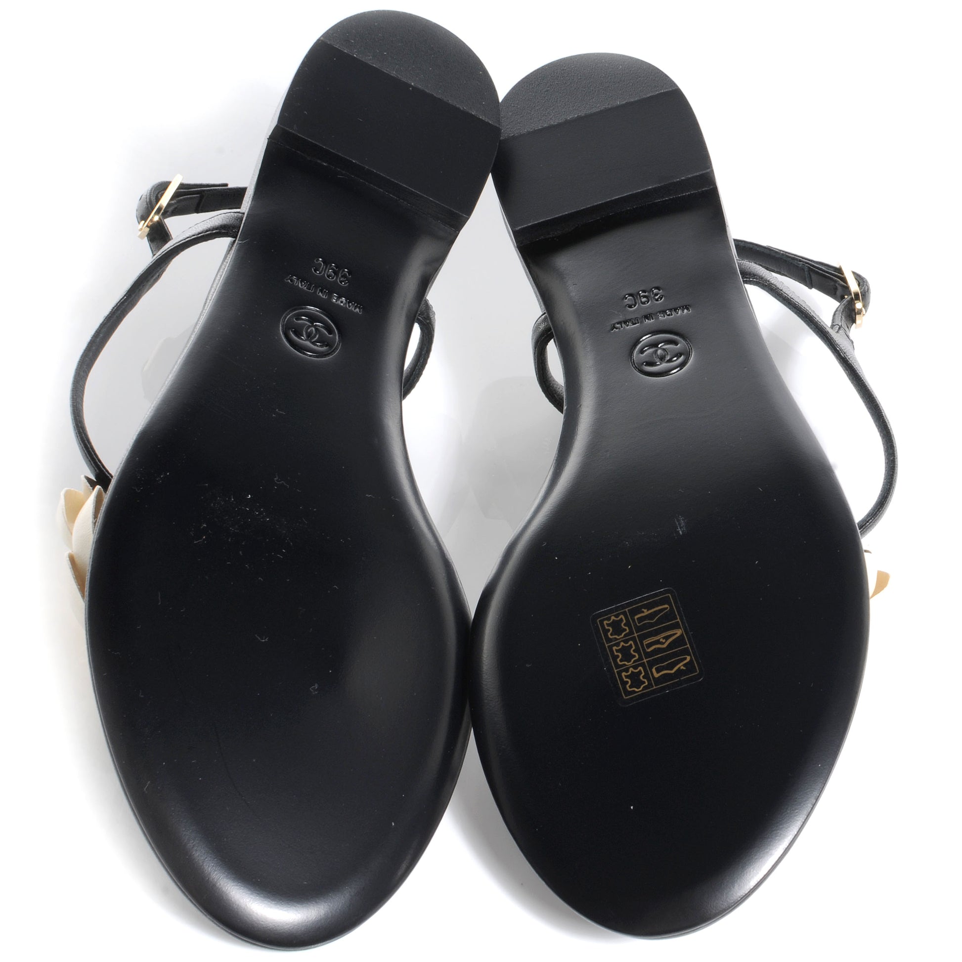 Chanel Lambskin Camellia Thong Sandals 39 4 of 7
